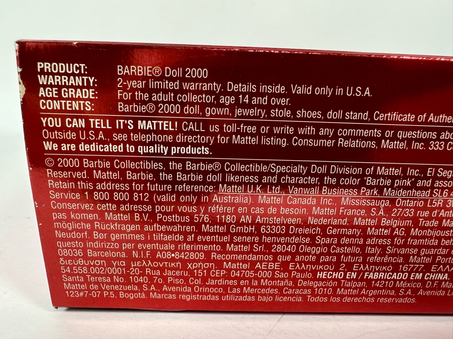 Barbie 2000 Collector Edition Mattel Barbie Doll 2000 New In Box 27409 [Photo 11]
