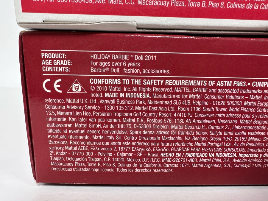 2011 and 2012 Holiday Barbies Mattel Barbie Collector Series 2010/2011 New In Box W3465/T7914 [Photo 16]