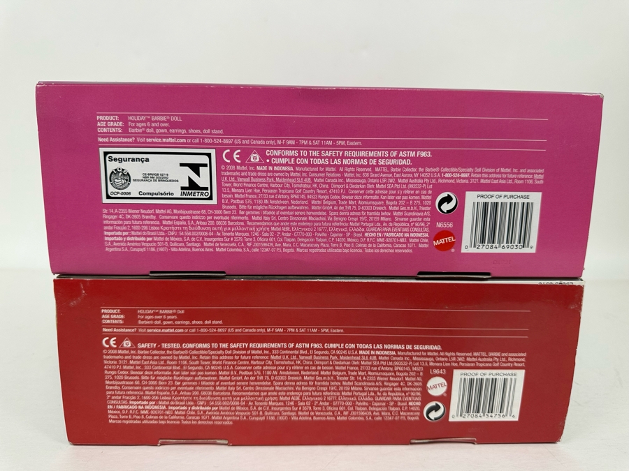2008 and 2009 Holiday Barbies Mattel Barbie Collector Series 2008/2008 New In Box N6556/L9643 [Photo 12]