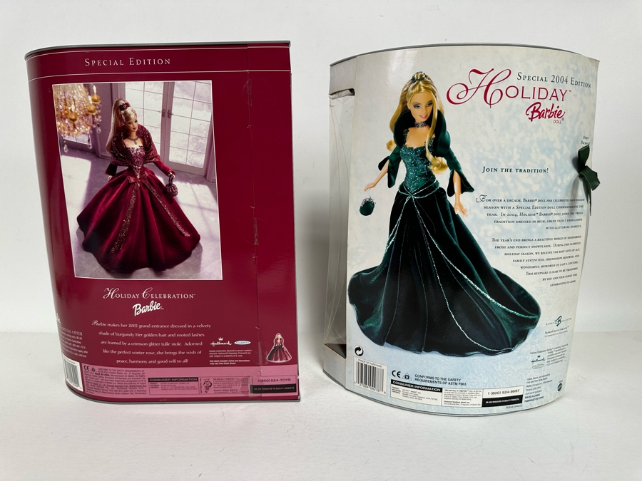2002 Holiday Celebration Barbie Special Edition and and 2004 Special Edition Holiday Barbie Mattel Barbie Collector Series 2002/2004 New In Box 56209/B5848 [Photo 9]