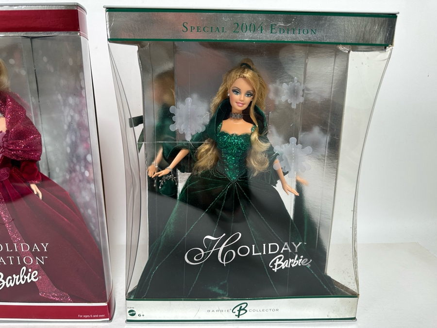2002 Holiday Celebration Barbie Special Edition and and 2004 Special Edition Holiday Barbie Mattel Barbie Collector Series 2002/2004 New In Box 56209/B5848 [Photo 6]