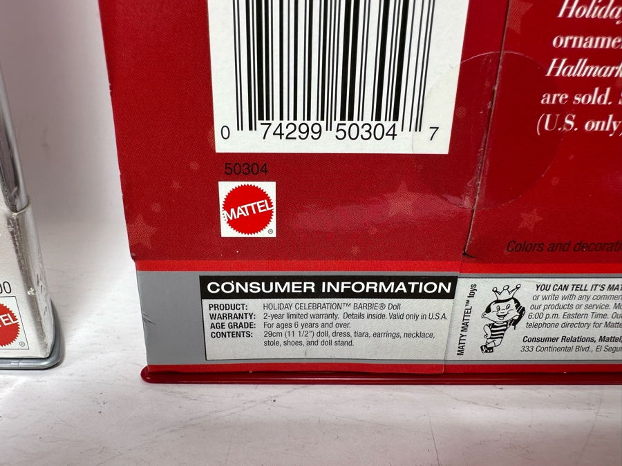 1998 Happy Holidays Barbie Special Edition and 2001 Special Edition Holiday Celebration Barbie Mattel Barbie Dolls 1998/2001 New In Box 20200/50304 [Photo 12]