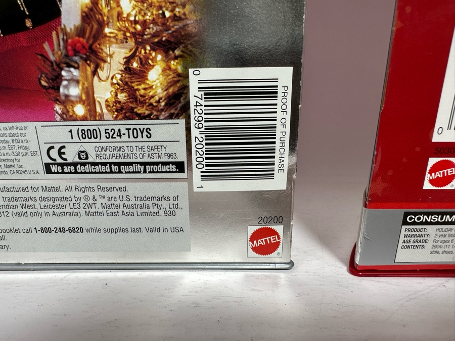 1998 Happy Holidays Barbie Special Edition and 2001 Special Edition Holiday Celebration Barbie Mattel Barbie Dolls 1998/2001 New In Box 20200/50304 [Photo 11]