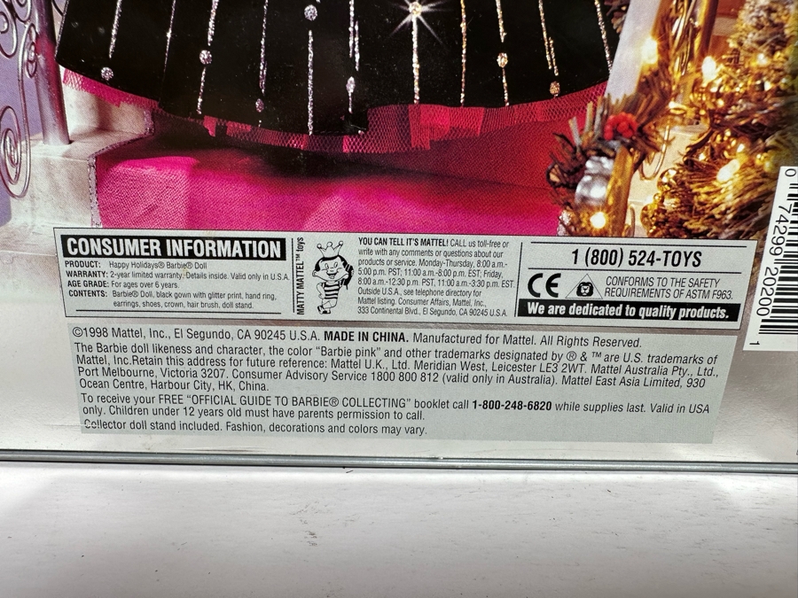 1998 Happy Holidays Barbie Special Edition and 2001 Special Edition Holiday Celebration Barbie Mattel Barbie Dolls 1998/2001 New In Box 20200/50304 [Photo 10]