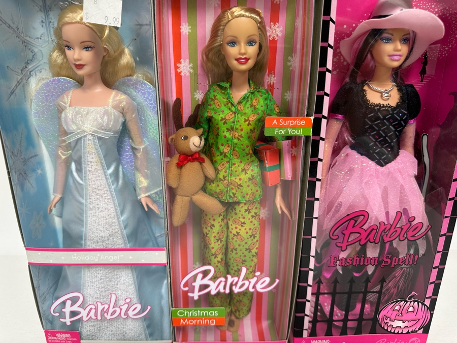 Holiday Angel, Christmas Morning and Fashion Spell Mattel Barbie Dolls 2006/2006/2008 New In Box J0590/J0550/M3523 [Photo 5]
