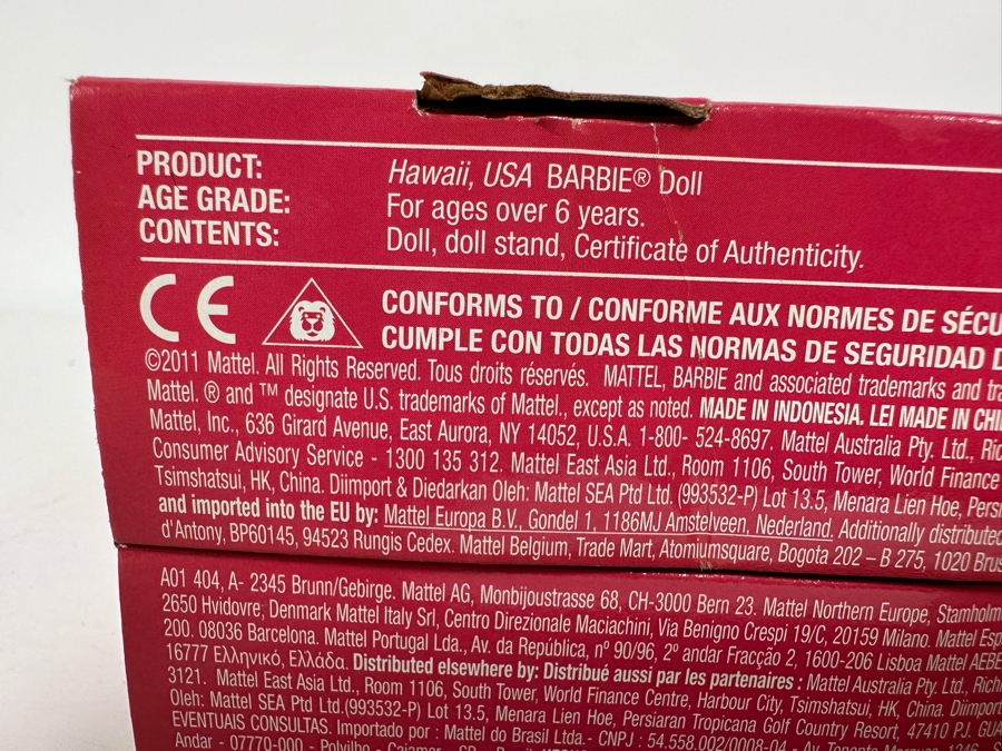 Dolls of the World Hawaii Pink Label Collection Mattel Barbie Doll 2011 New In Box W3443 [Photo 9]