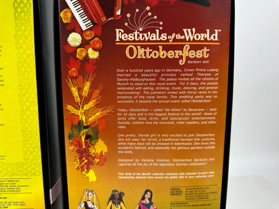 Dolls of the World: Festivals of the World Irish Dance and Oktoberfest Pink Label Collection Mattel Barbie Dolls 2006/2006 New In Box J0929/K7920 [Photo 12]