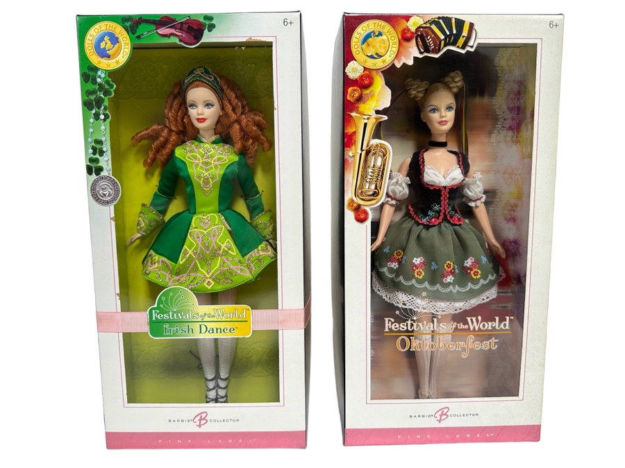 Dolls of the World: Festivals of the World Irish Dance and Oktoberfest Pink Label Collection Mattel Barbie Dolls 2006/2006 New In Box J0929/K7920