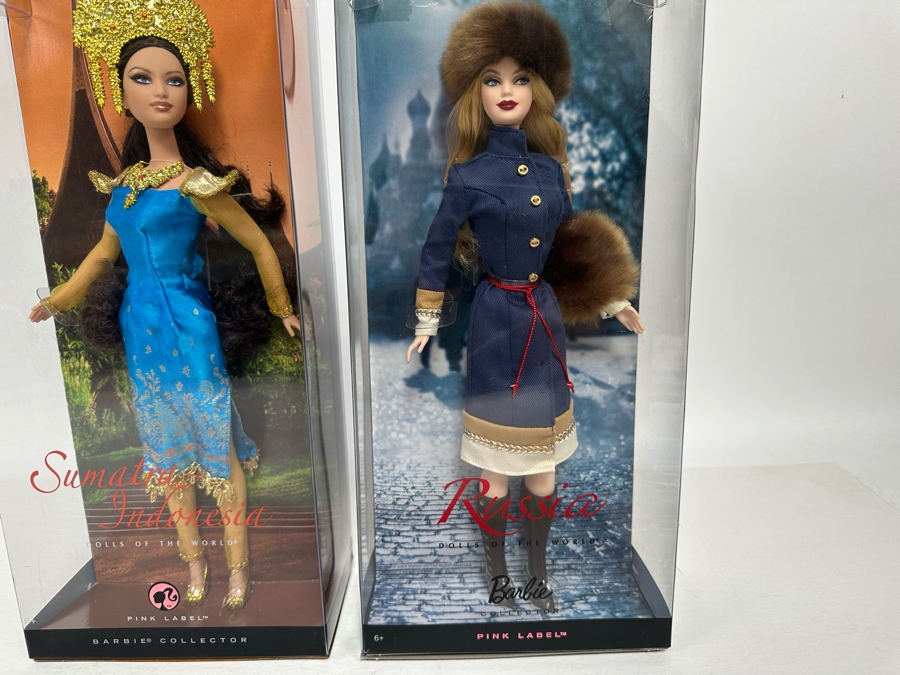 Dolls of the World: Sumatra Indonesia and Russia Pink Label Collection Mattel Barbie Dolls 2009/2007 New In Box R4488/L9582 [Photo 3]