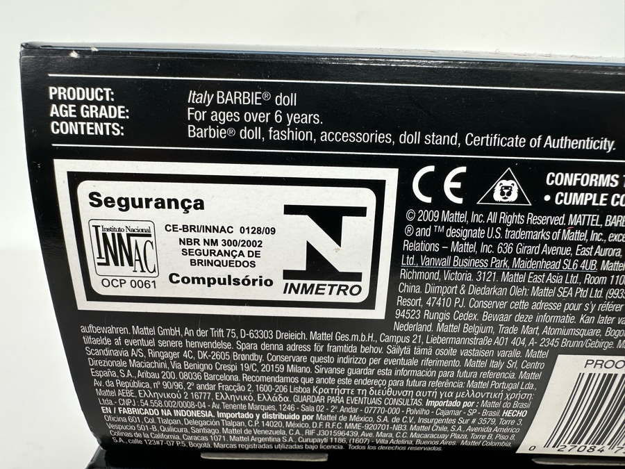 Dolls of the World: Spain and Italy Pink Label Collection Mattel Barbie Dolls 2007/2009 New In Box L9583/P3488 [Photo 12]