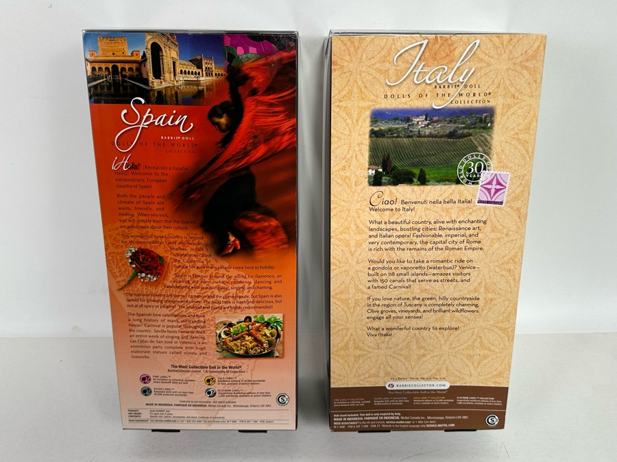 Dolls of the World: Spain and Italy Pink Label Collection Mattel Barbie Dolls 2007/2009 New In Box L9583/P3488 [Photo 9]