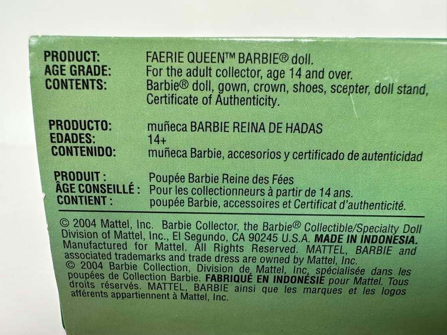 Dolls of the World: Legends of Ireland Faerie Queen and Princess of the Portuguese Empire Barbie Collector Edition Mattel Barbie Dolls 2004/2002 New In Box B3456/56217 [Photo 15]