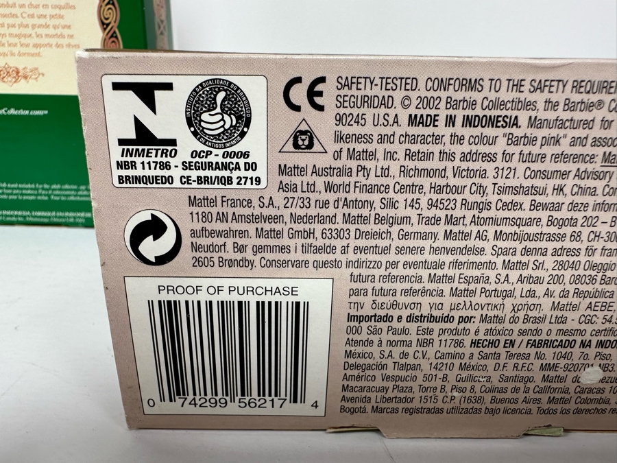 Dolls of the World: Legends of Ireland Faerie Queen and Princess of the Portuguese Empire Barbie Collector Edition Mattel Barbie Dolls 2004/2002 New In Box B3456/56217 [Photo 12]