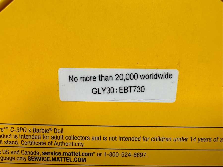 Star Wars C-3PO x Barbie Limited Edition of 20,000 Mattel Barbie Doll 2019 New In Box GLY30 [Photo 15]