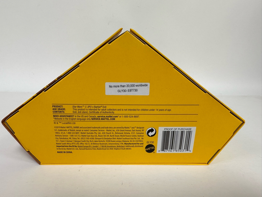 Star Wars C-3PO x Barbie Limited Edition of 20,000 Mattel Barbie Doll 2019 New In Box GLY30 [Photo 14]