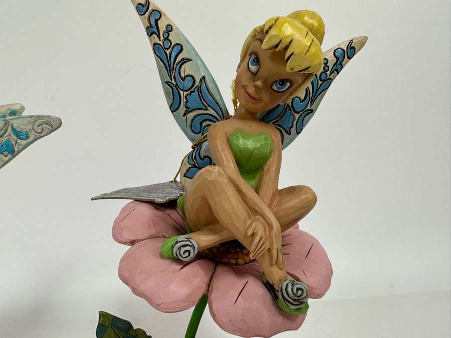 Tinkerbell Figurines “sitting Pretty” “let Your Dreams Blossom” By Jim Shore For Enesco Disney