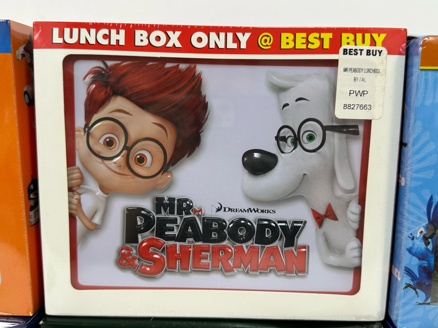 Disney Lunchboxes Lot including: Penguins of Madagascar, Mr. Peabody and Sherman, Rio 2, Brave, Bambi and Peter Pan [Photo 8]