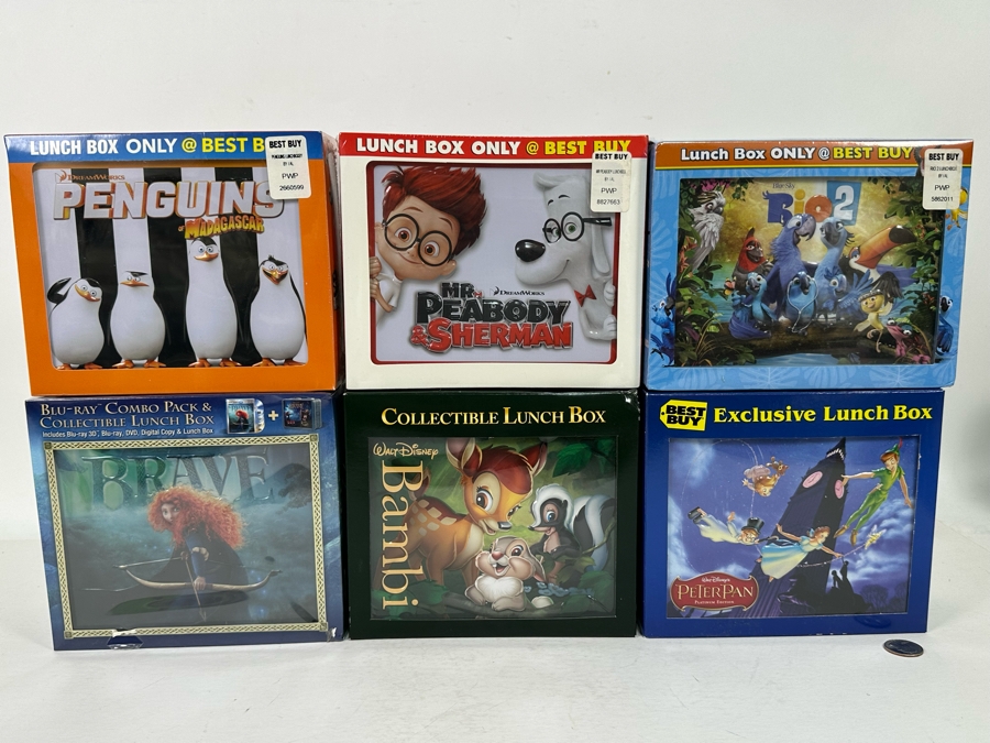 Disney Lunchboxes Lot including: Penguins of Madagascar, Mr. Peabody ...