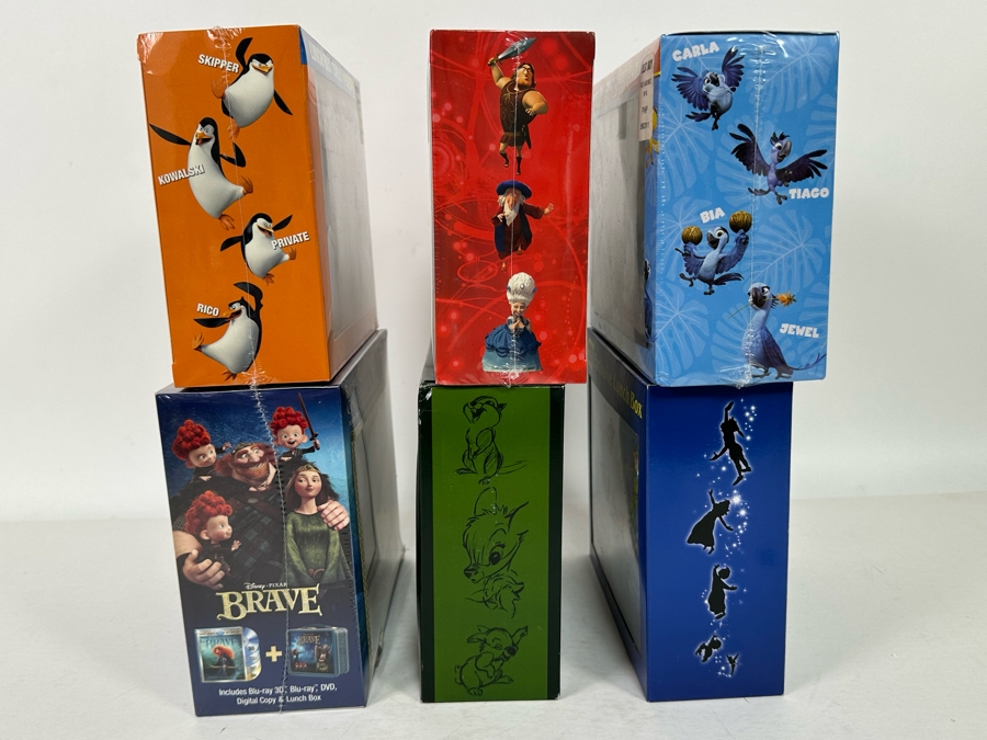 Disney Lunchboxes Lot including: Penguins of Madagascar, Mr. Peabody and Sherman, Rio 2, Brave, Bambi and Peter Pan [Photo 10]