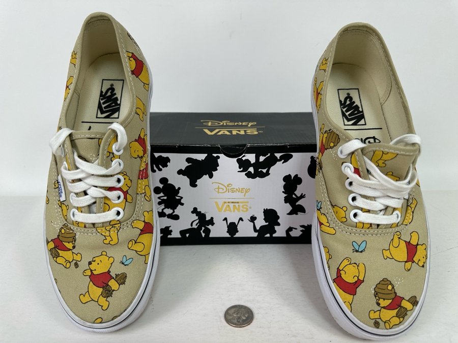 Disney “Winnie the Pooh” Pooh Vans Mens 6.5/Womens 8.0 Like New with Box [Photo 4]