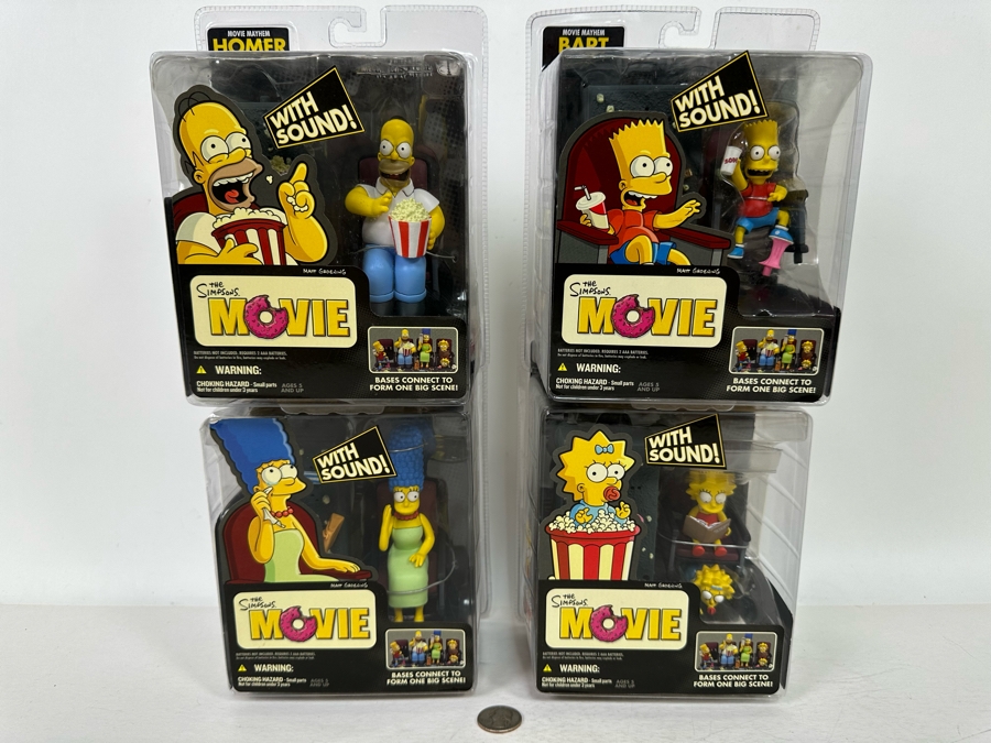 The Simpson’s Movie Collectible Action Figurines with Sound Including: Homer, Marge, Bart Lisa and Maggie 2007 New In Boxes [Photo 3]