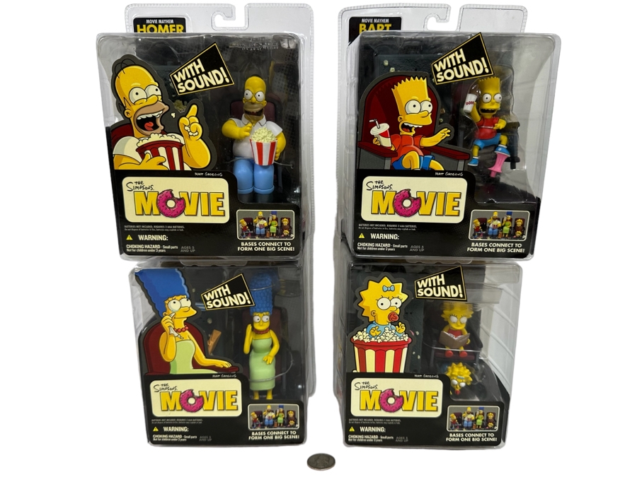 The Simpson’s Movie Collectible Action Figurines with Sound Including: Homer, Marge, Bart Lisa and Maggie 2007 New In Boxes [Photo 1]
