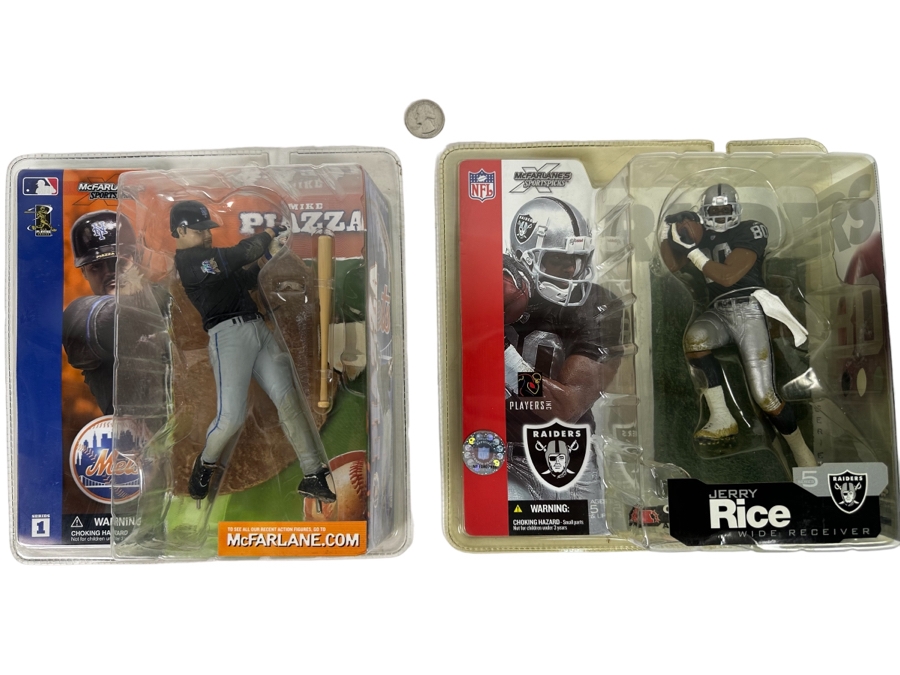 McFarlane’s Sportpicks Action Figures: Mike Piazza and Jerry Rice 2002 New in Boxes [Photo 1]