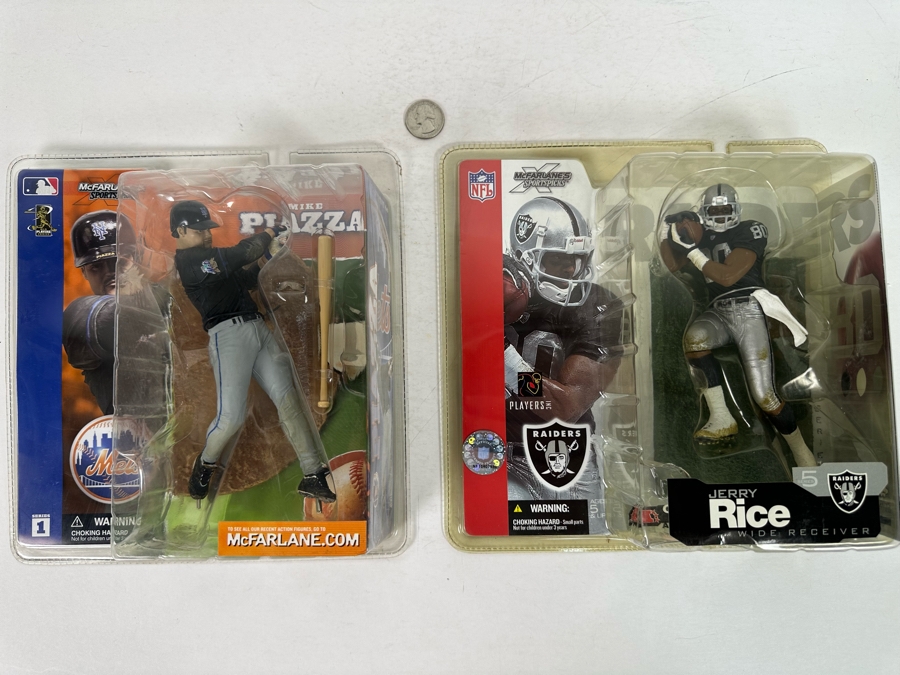 McFarlane’s Sportpicks Action Figures: Mike Piazza and Jerry Rice 2002 New in Boxes [Photo 2]