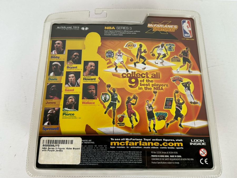 McFarlane’s Sportpicks Series 3 Action Figure: Kobe Bryant Purple Shirt 2003 New in Box [Photo 6]