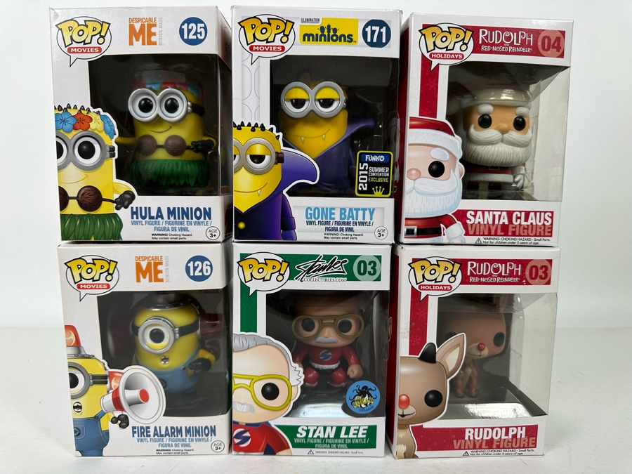 Disney Funko Vinyl Figurines Including: Hula Minion, Gone Batty, Santa Claus, Fire Alarm Minion, Stan Lee and Rudolf [Photo 3]