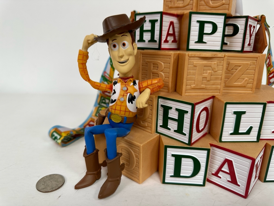 Disney Parks 2002 Happy Holidays 'Toy Story' Buzz and Woody Light Up Popcorn Bucket 9W x 11H [Photo 4]