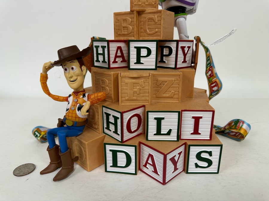 Disney Parks 2002 Happy Holidays 'Toy Story' Buzz and Woody Light Up Popcorn Bucket 9W x 11H [Photo 5]