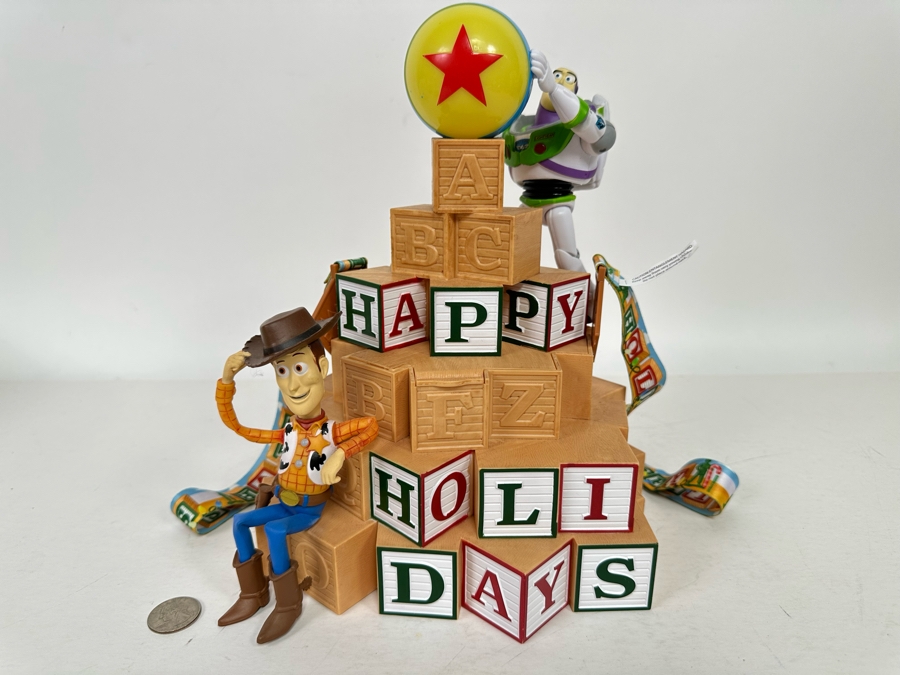 Disney Parks 2002 Happy Holidays 'Toy Story' Buzz and Woody Light Up Popcorn Bucket 9W x 11H [Photo 2]