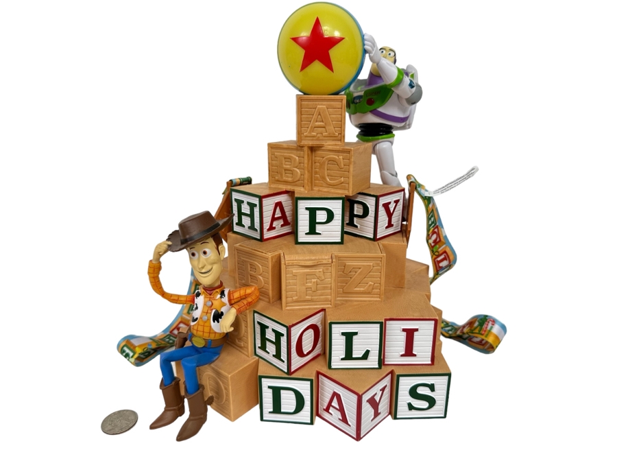 Disney Parks 2002 Happy Holidays 'Toy Story' Buzz and Woody Light Up Popcorn Bucket 9W x 11H [Photo 1]