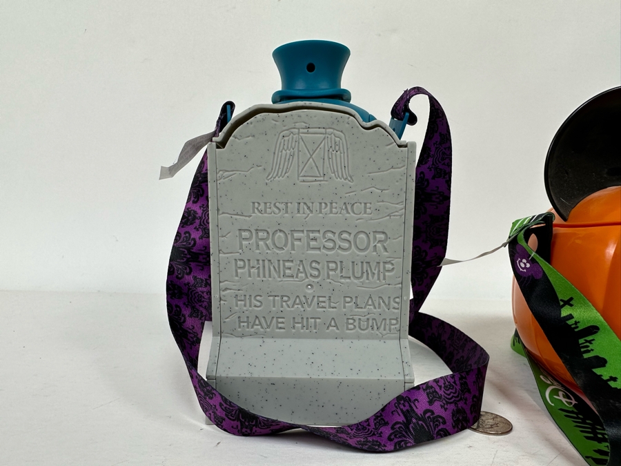 Disney Parks 2017 Mickey's Not So Scary Halloween Party Pumpkin and Hitchhiker Ghost Professor Phineas Plump Popcorn Buckets 8H/6.5H [Photo 6]