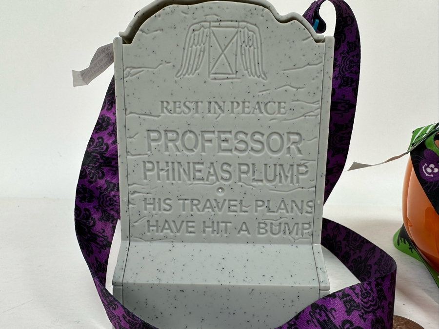 Disney Parks 2017 Mickey's Not So Scary Halloween Party Pumpkin and Hitchhiker Ghost Professor Phineas Plump Popcorn Buckets 8H/6.5H [Photo 7]