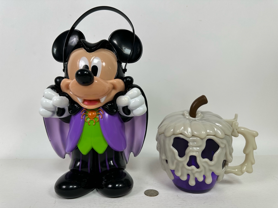 Disney Parks Vampire Mickey Mouse Popcorn Bucket and Purple Poison Apple Stein 11.5H/6.5H [Photo 3]