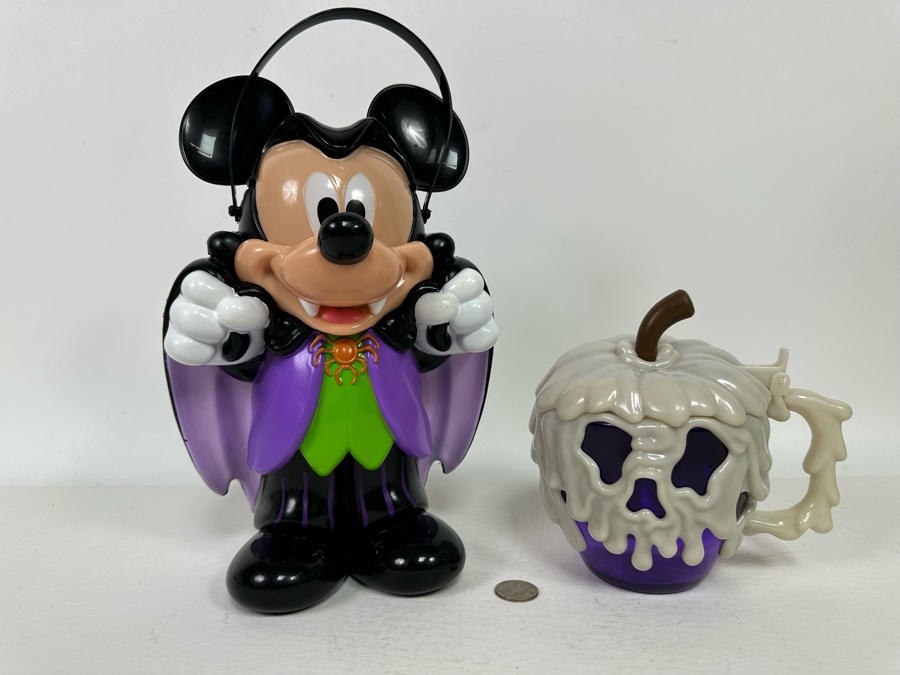 Disney Parks Vampire Mickey Mouse Popcorn Bucket and Purple Poison Apple Stein 11.5H/6.5H [Photo 2]