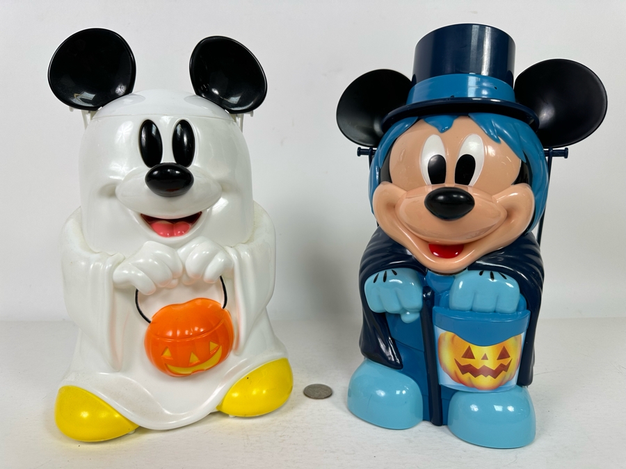 Disney Parks Halloween Mickey Mouse as Phineas the Hitchhiking Ghost and Mickey Ghost Popcorn Buckets 11/11.5H [Photo 3]