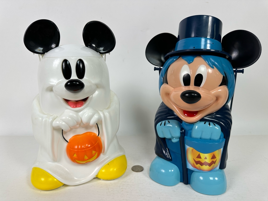 Disney Parks Halloween Mickey Mouse as Phineas the Hitchhiking Ghost and Mickey Ghost Popcorn Buckets 11/11.5H [Photo 2]