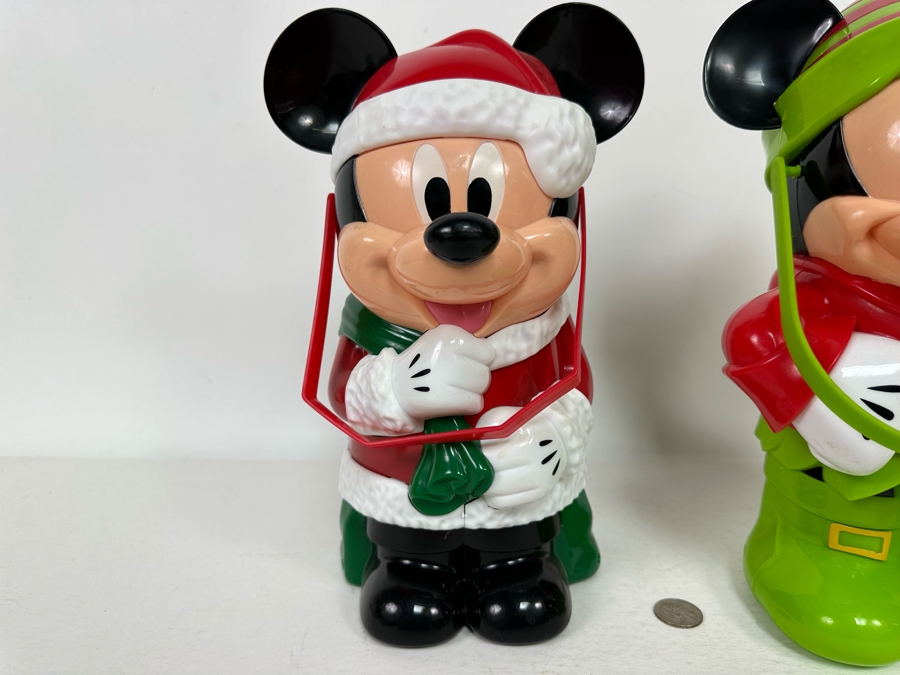 Disney Parks Mickey Mouse as Santa and Mickey Mouse Christmas Elf Popcorn Buckets 12H/12.5H [Photo 5]