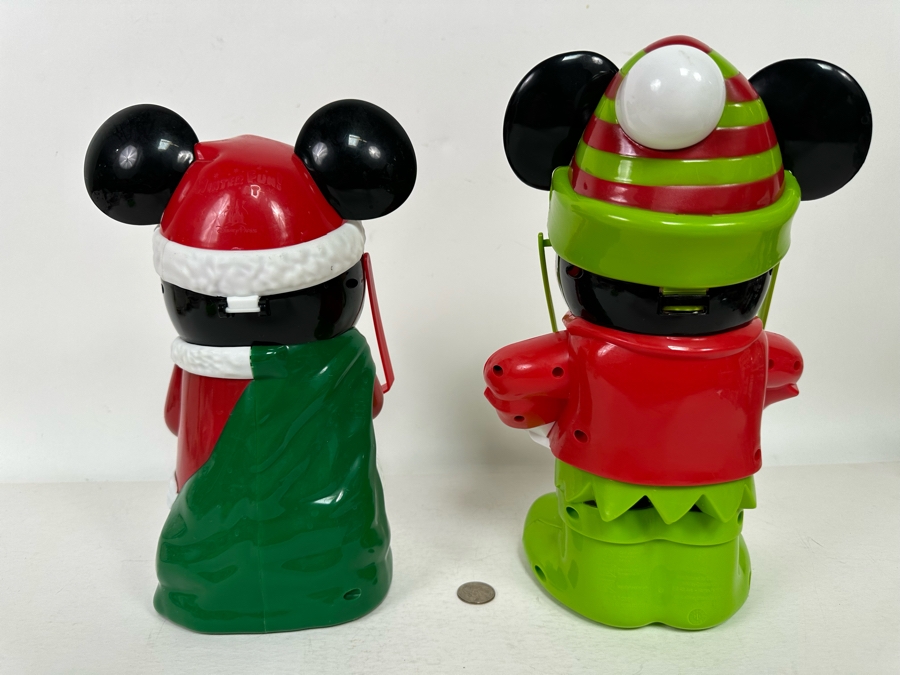 Disney Parks Mickey Mouse as Santa and Mickey Mouse Christmas Elf Popcorn Buckets 12H/12.5H [Photo 7]