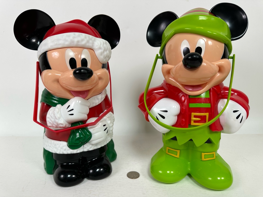 Disney Parks Mickey Mouse as Santa and Mickey Mouse Christmas Elf ...