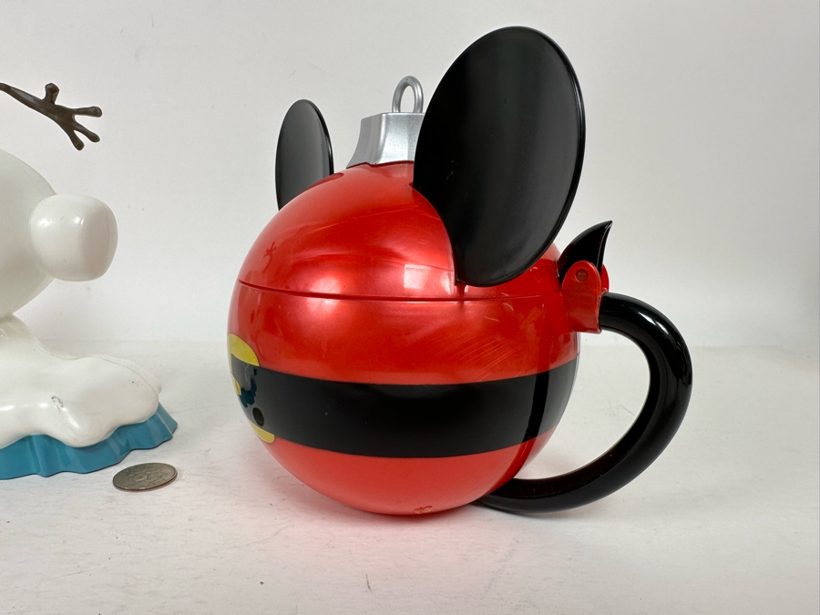 Disney Parks Mickey Mouse Snowman & Santa Christmas Bulb sippers and Olaf Drink Stein 6H/12H/6H [Photo 8]