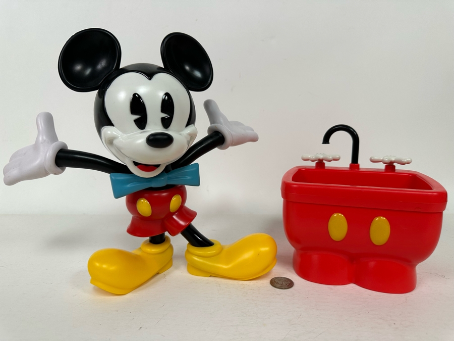 Disney Parks Mickey Mouse Sipper and Mickey's Kitchen Sink Sundae Souvenir Bowl 10H/7H (Cup Missing Straw) [Photo 2]