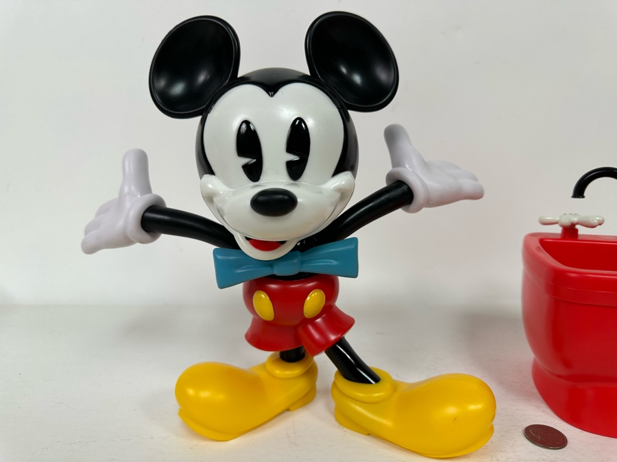 Disney Parks Mickey Mouse Sipper and Mickey's Kitchen Sink Sundae Souvenir Bowl 10H/7H (Cup Missing Straw) [Photo 3]