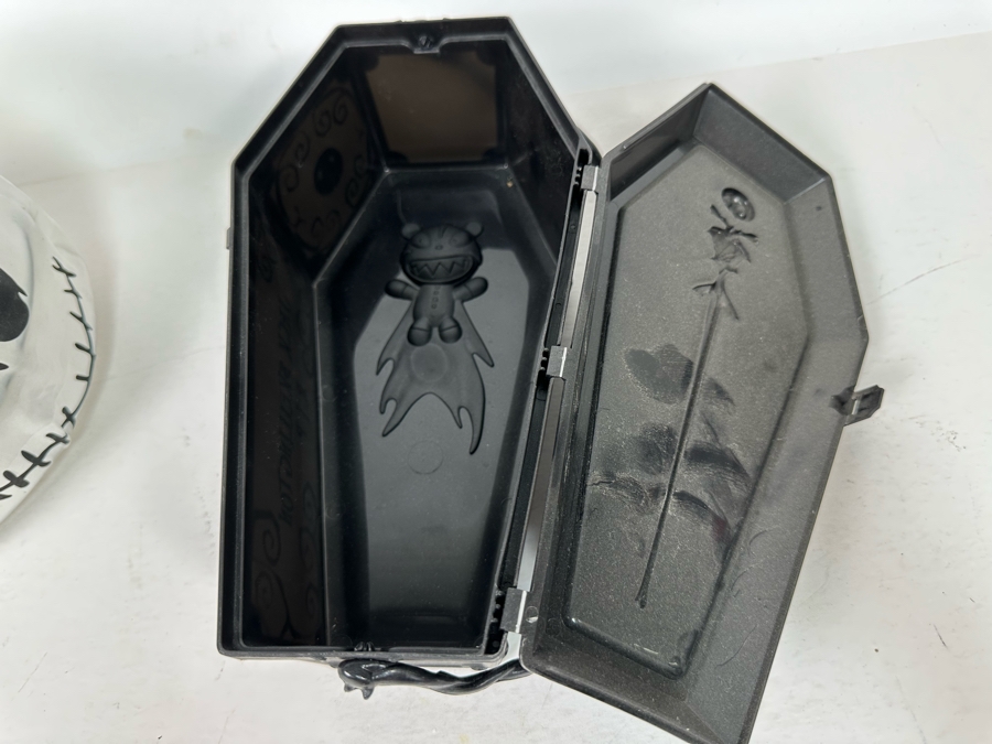 The Nightmare Before Christmas Vintage Trick or Treat Collapsible Pail, Jack Skellington Coffin Popcorn Bucket and Haunted Mansion Holiday Figurine 6H/4.5H [Photo 14]