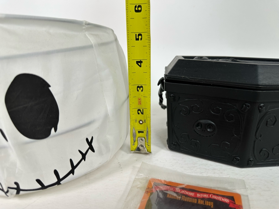The Nightmare Before Christmas Vintage Trick or Treat Collapsible Pail, Jack Skellington Coffin Popcorn Bucket and Haunted Mansion Holiday Figurine 6H/4.5H [Photo 18]
