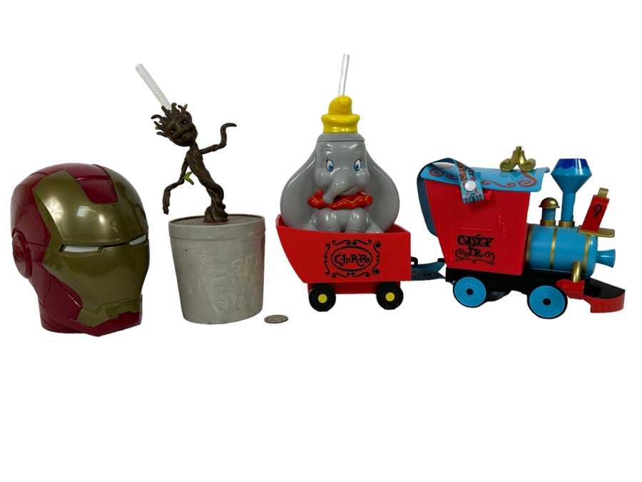 Disney Parks Sipper Cup Lot Including Marvel Iron Man, Marvel Guardians of the Galaxy and Disney Dumbo