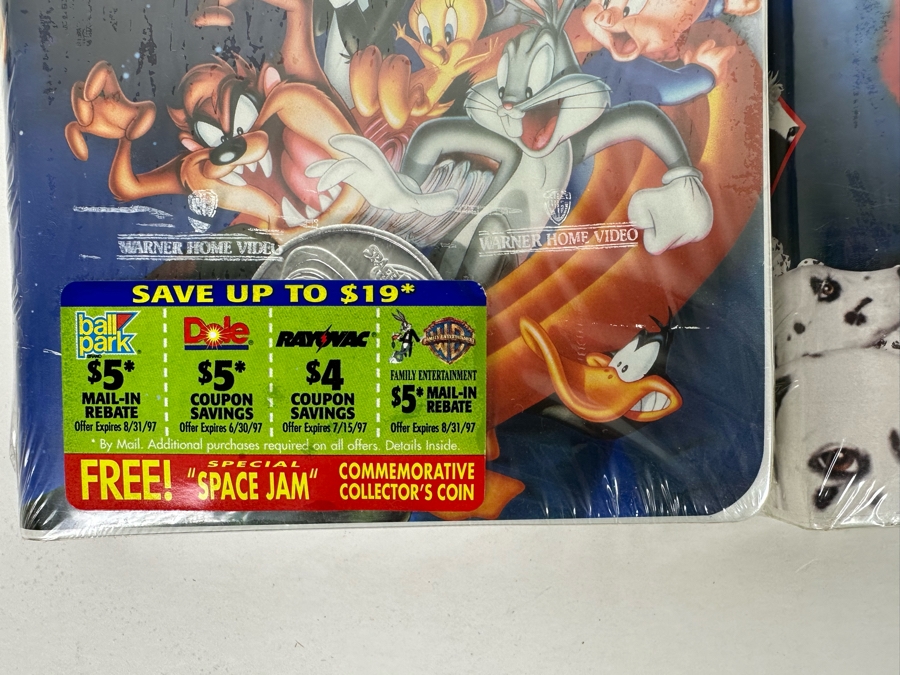 Disney VHS Lot *All Sealed* Includes: Tarzan, Aladdin, Beauty and the Beast: The Enchanted Christmas, Space Jam, Mighty Ducks, 101 Dalmatians, The Jungle Book and More [Photo 5]